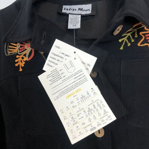 Indigo Moon Womens Size 14 Top and Skirt Outfit Set Black Embroidered Floral NWT - Picture 11 of 12